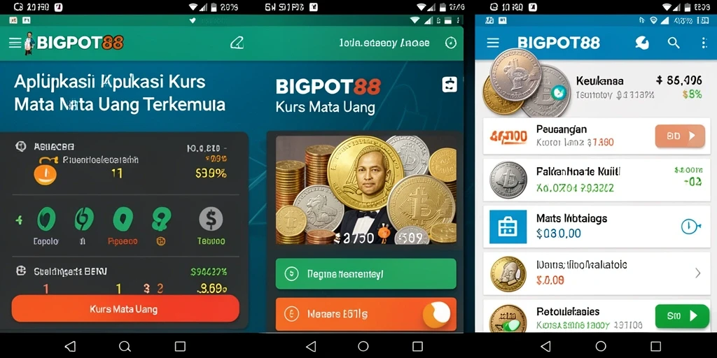 Tampilan antarmuka aplikasi BIGPOT88 untuk memantau Kurs Mata Uang.