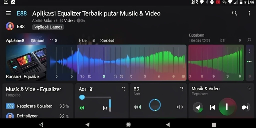 Antarmuka E88 dengan fungsionalitas Equalizer yang simpel dan efisien.