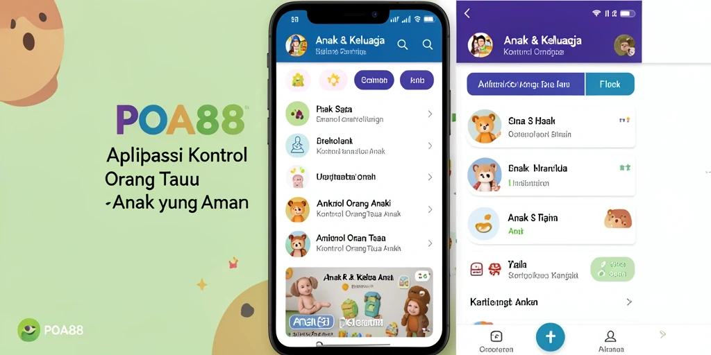 Antarmuka aplikasi POA88 yang intuitif untuk kontrol orang tua.