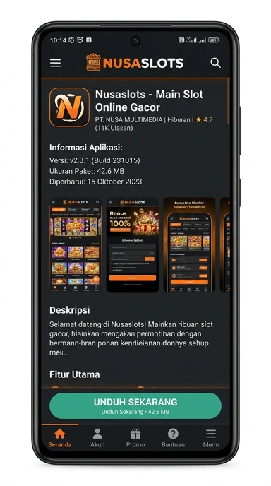 Tampilan halaman APK nusaslots