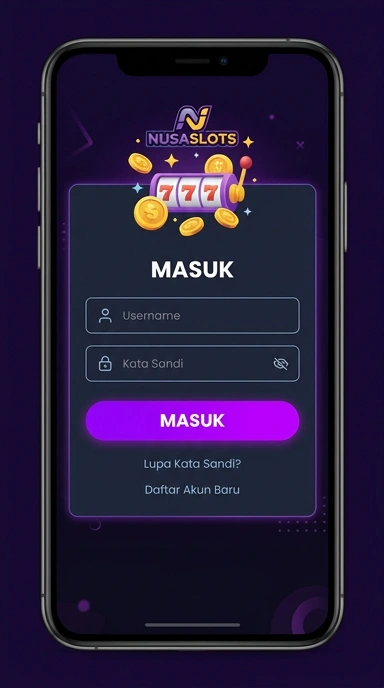 Tampilan halaman login nusaslots